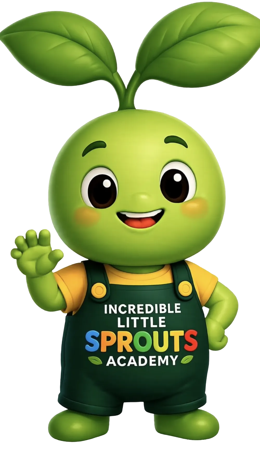 The Little Sprouts mascot waving